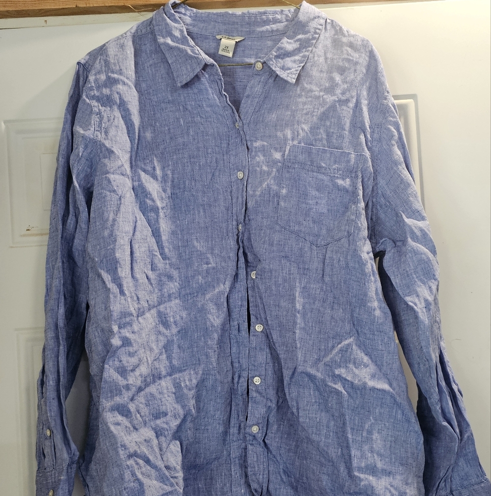 Vintage L.L. Bean Blue Button Down Shirt